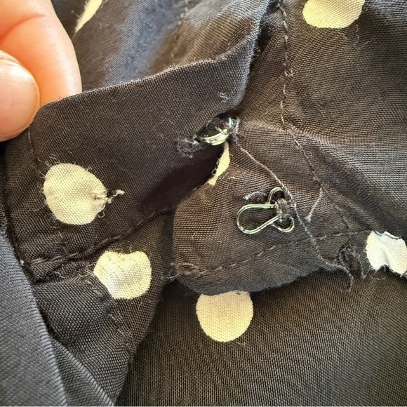 Anthropologie-Maeve-Canna-Polka Dot-Crop Top-Black & White-Flowy Sleeves-Size 2 - Picture 12 of 15